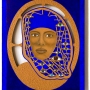 Portret van een onbekende vrouw met hoofddoek (2024) mixed media on paper and cardboard, 44 x 36 x 3 cm